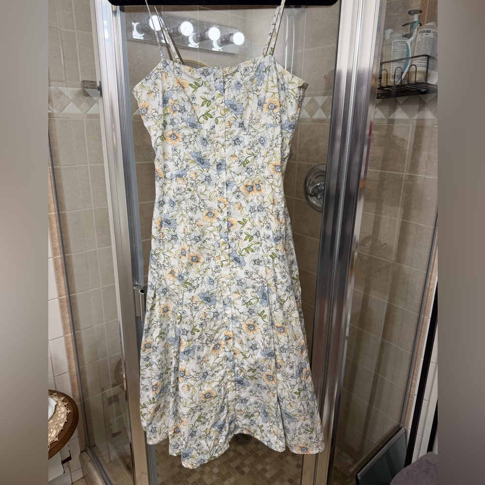 J. Crew Floral Pastel Spring Midi Dress